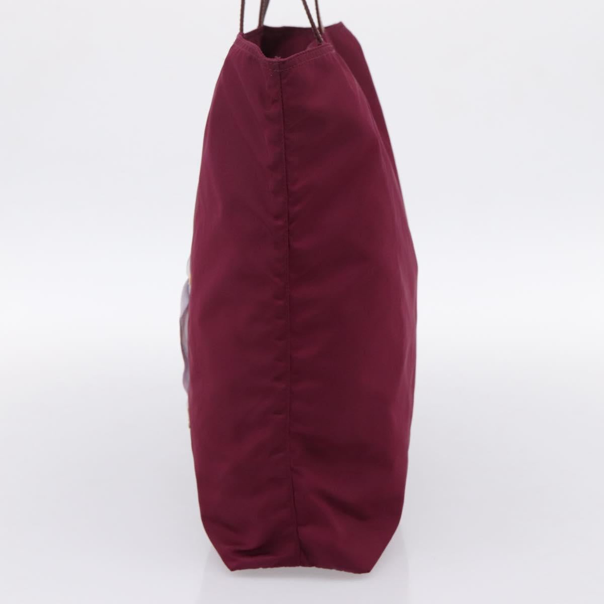 PRADA Tote Bag Nylon Purple Gold Tone Auth 202217A