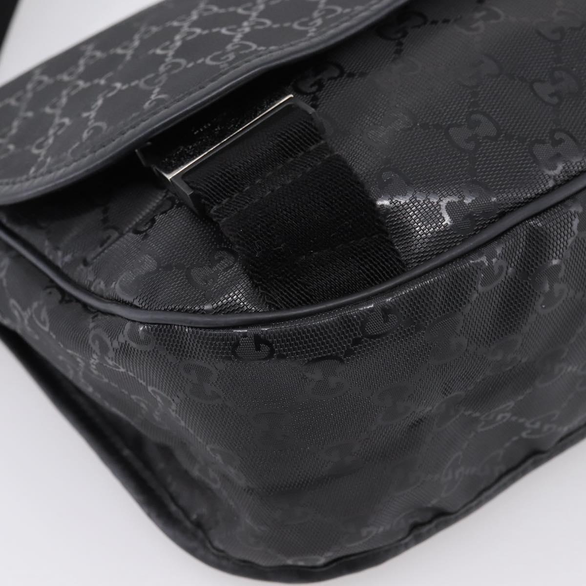 GUCCI GG Implementation Shoulder Bag PVC Black Silver 201732 Auth 202218A