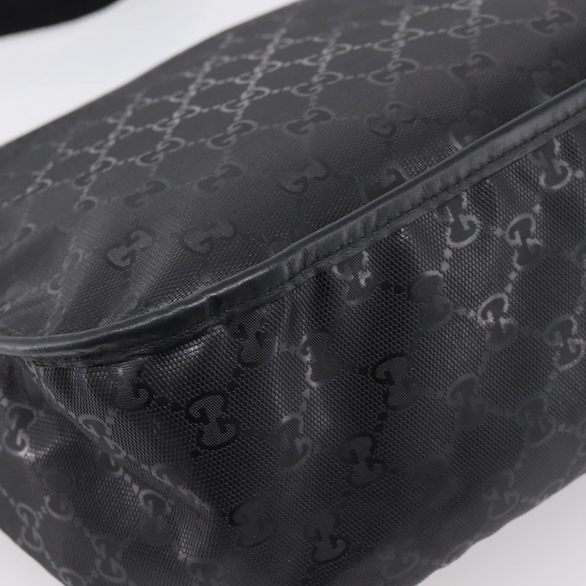 GUCCI GG Implementation Shoulder Bag PVC Black Silver 201732 Auth 202218A