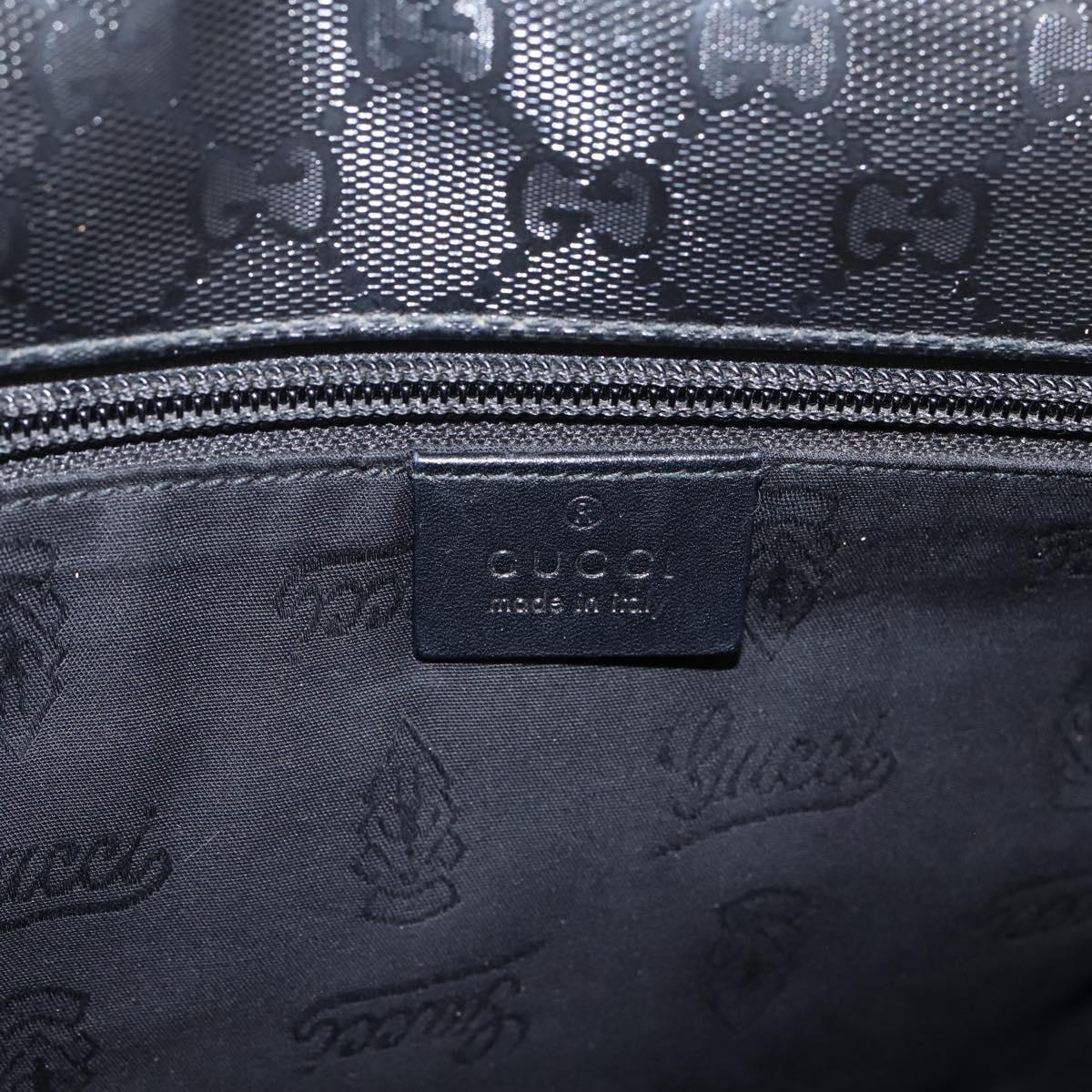 GUCCI GG Implementation Shoulder Bag PVC Black Silver 201732 Auth 202218A