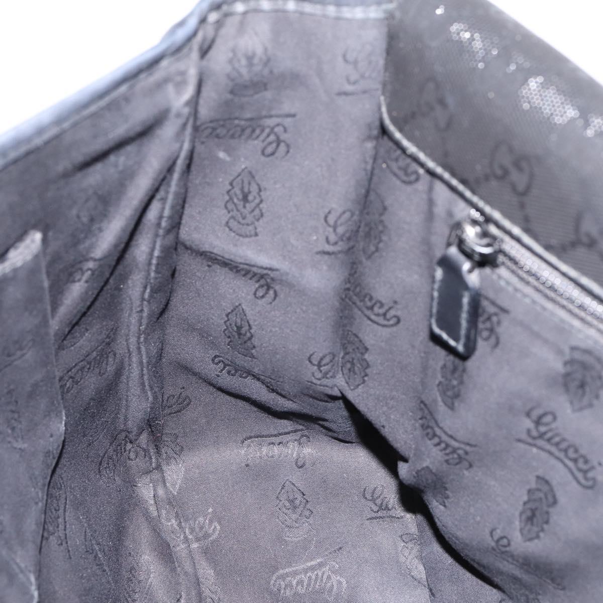 GUCCI GG Implementation Shoulder Bag PVC Black Silver 201732 Auth 202218A