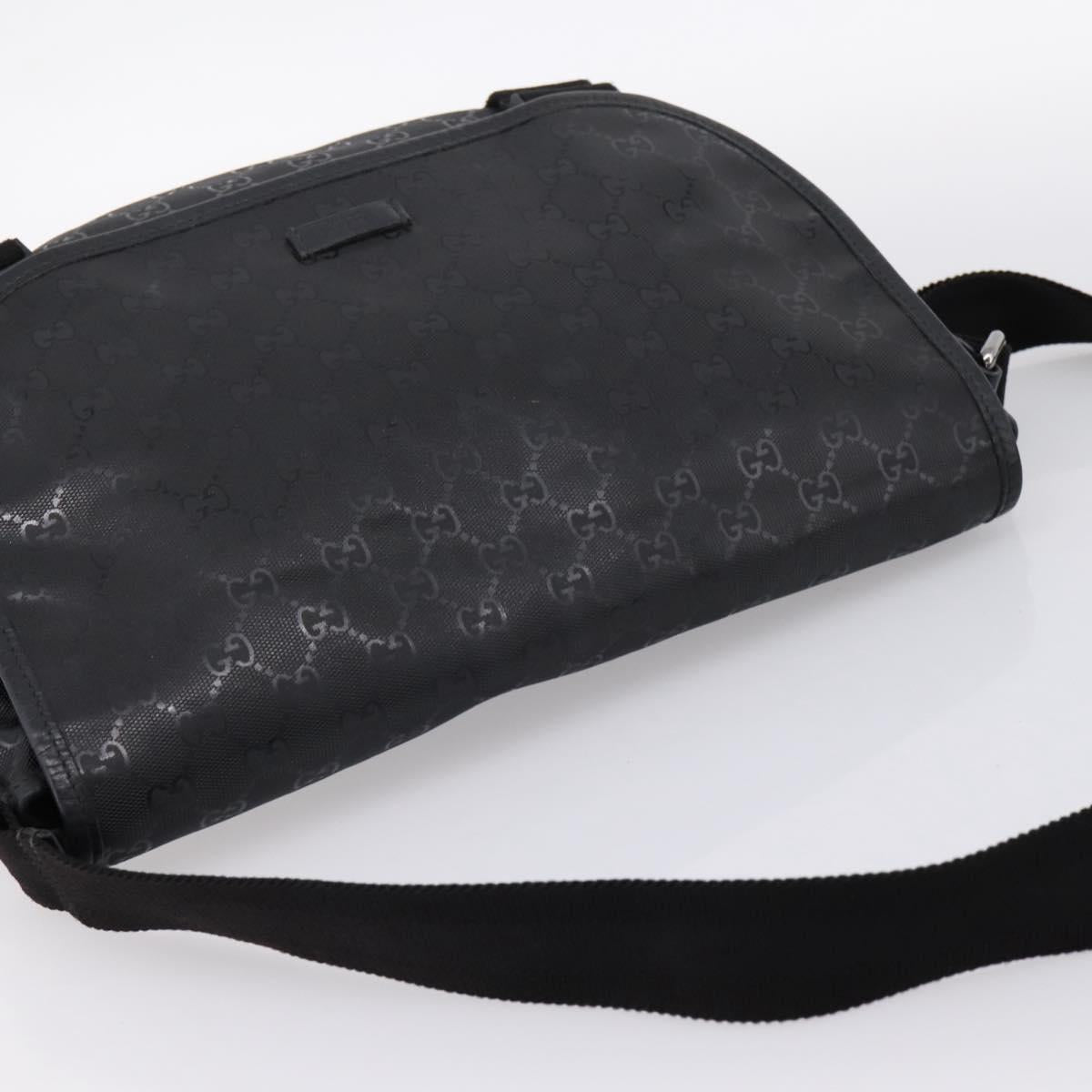 GUCCI GG Implementation Shoulder Bag PVC Black Silver 201732 Auth 202218A