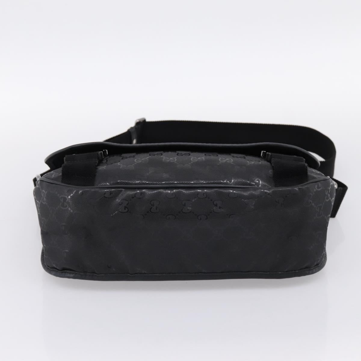 GUCCI GG Implementation Shoulder Bag PVC Black Silver 201732 Auth 202218A