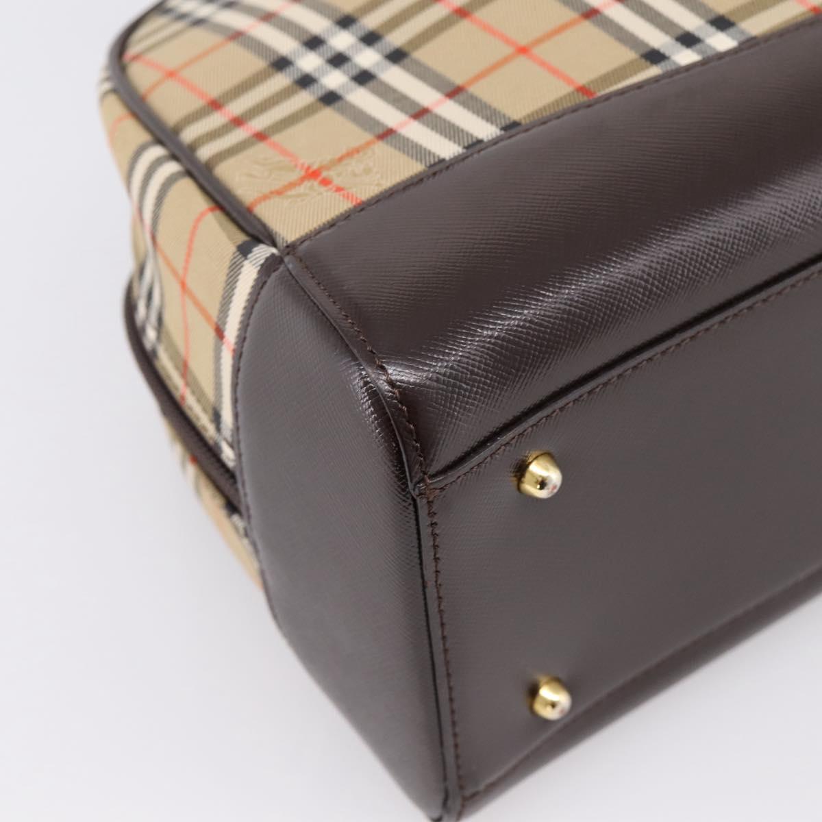 BURBERRY Nova Check Shoulder Bag Canvas Beige Gold Tone Auth 202220A