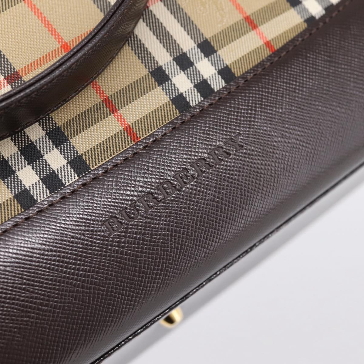 BURBERRY Nova Check Shoulder Bag Canvas Beige Gold Tone Auth 202220A