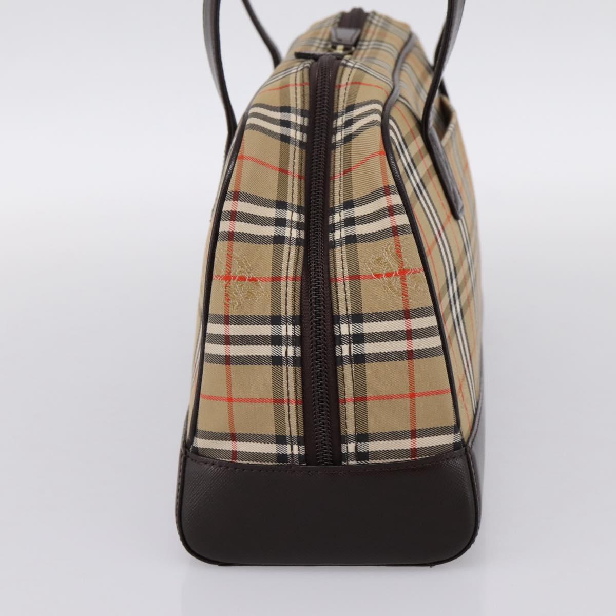 BURBERRY Nova Check Shoulder Bag Canvas Beige Gold Tone Auth 202220A