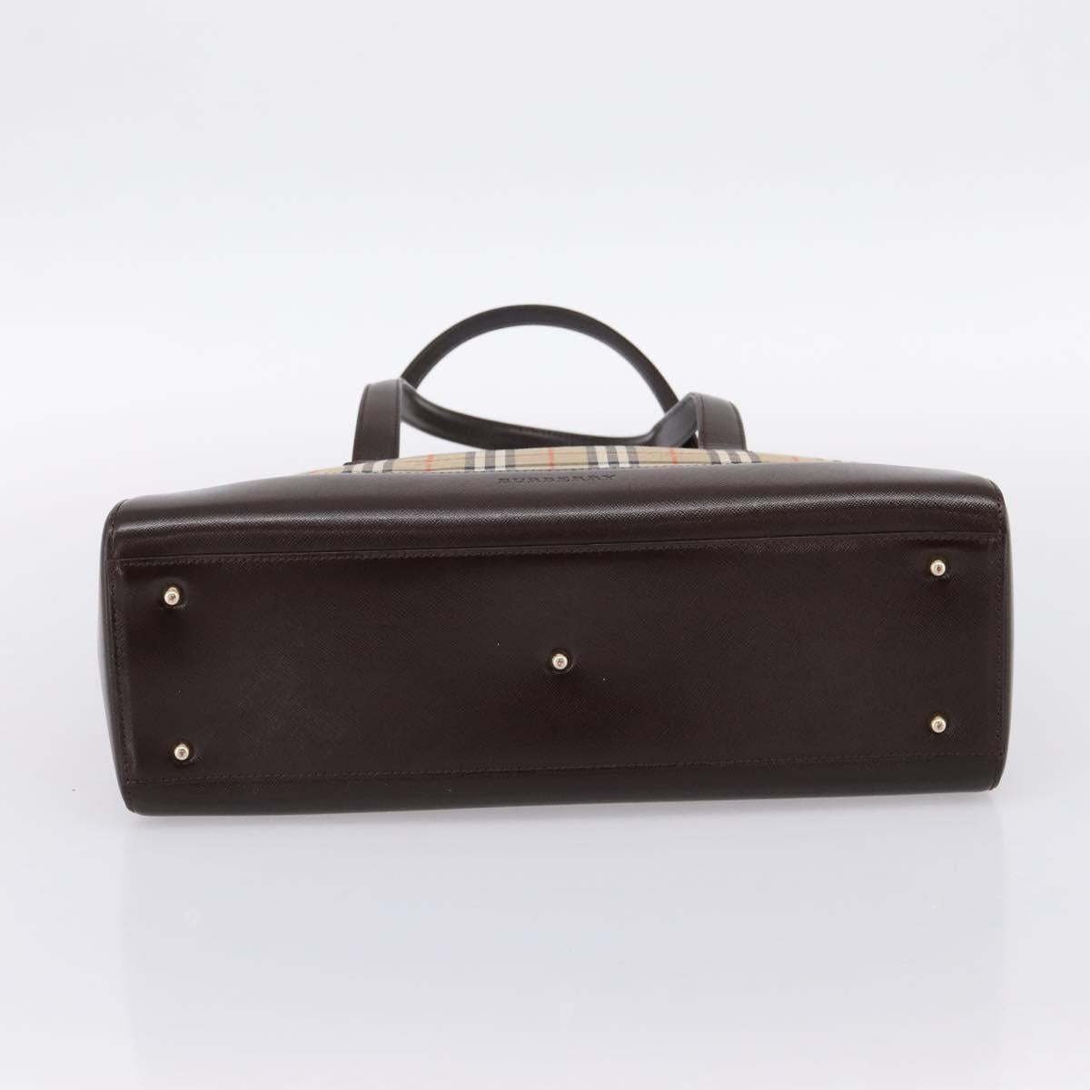 BURBERRY Nova Check Shoulder Bag Canvas Beige Gold Tone Auth 202220A