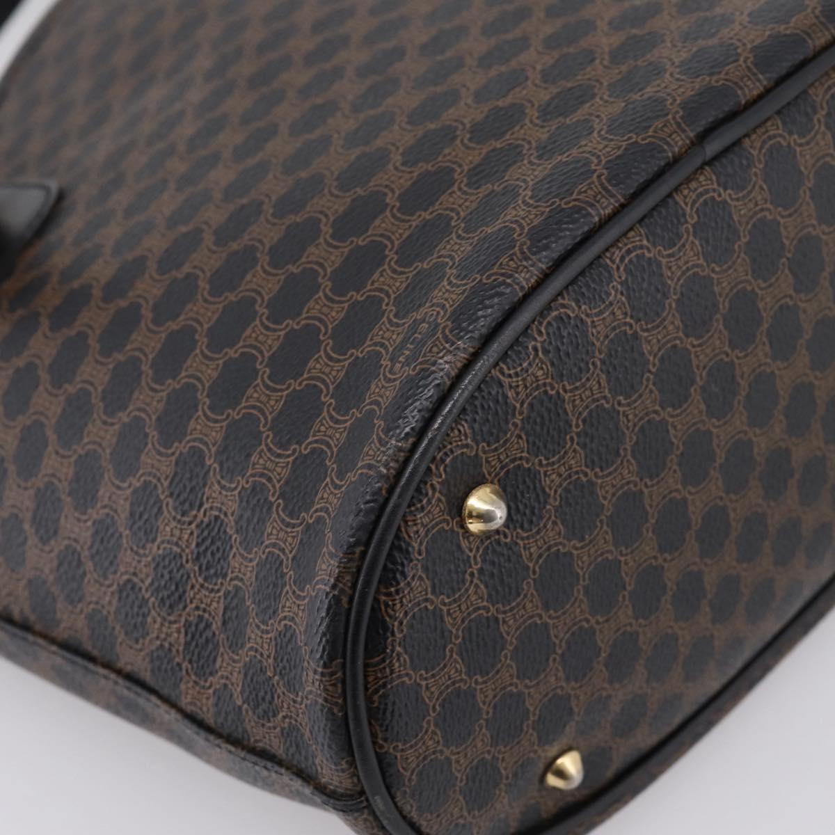 CELINE Macadam Tote Bag PVC Leather Black Gold Tone Auth 202222A