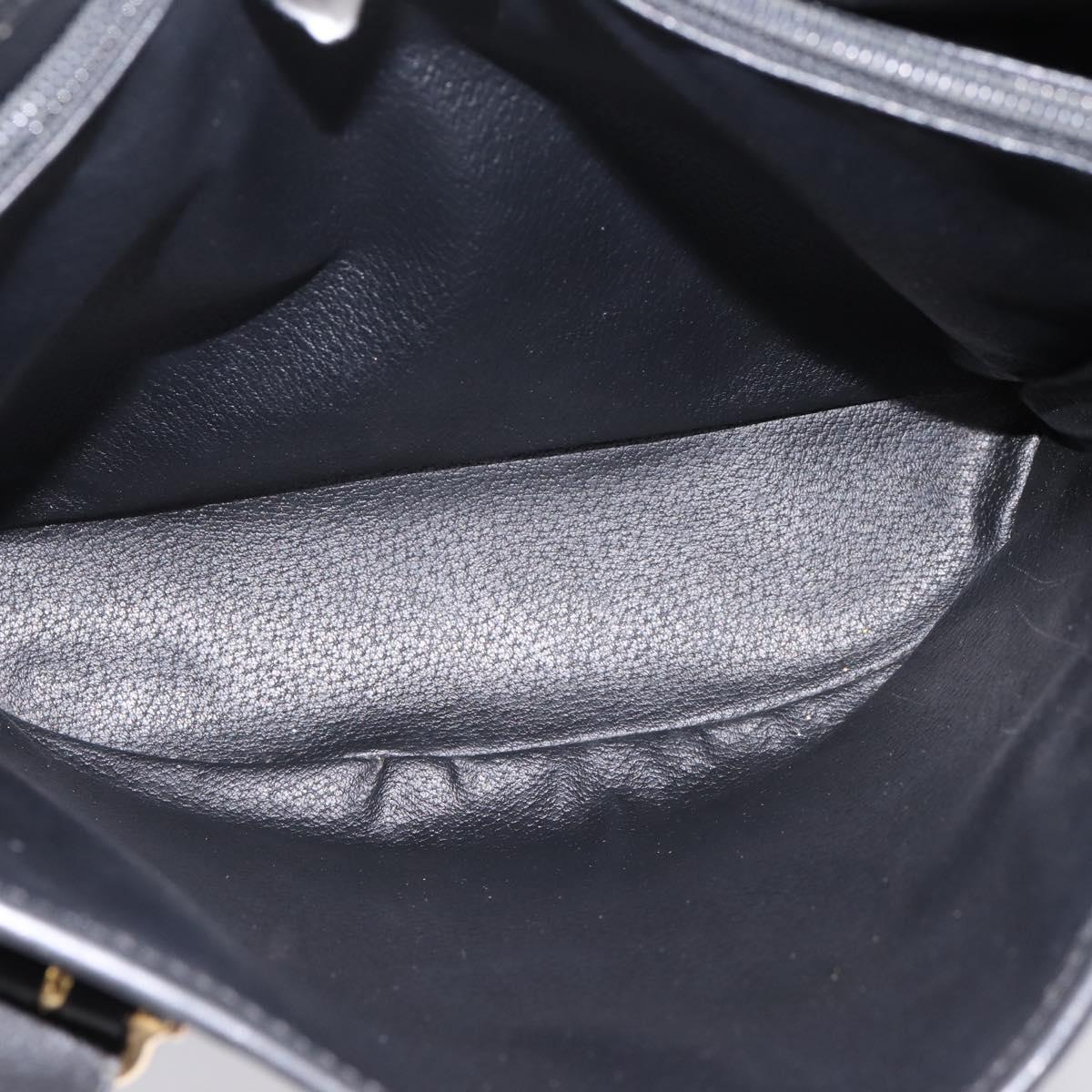 CELINE Macadam Tote Bag PVC Leather Black Gold Tone Auth 202222A