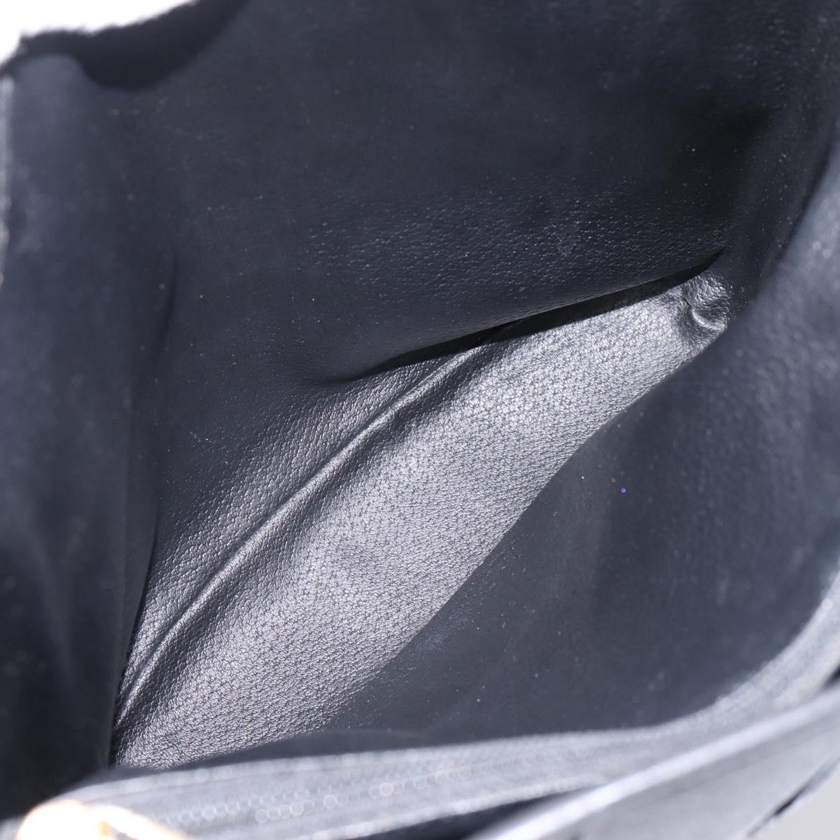 CELINE Macadam Tote Bag PVC Leather Black Gold Tone Auth 202222A