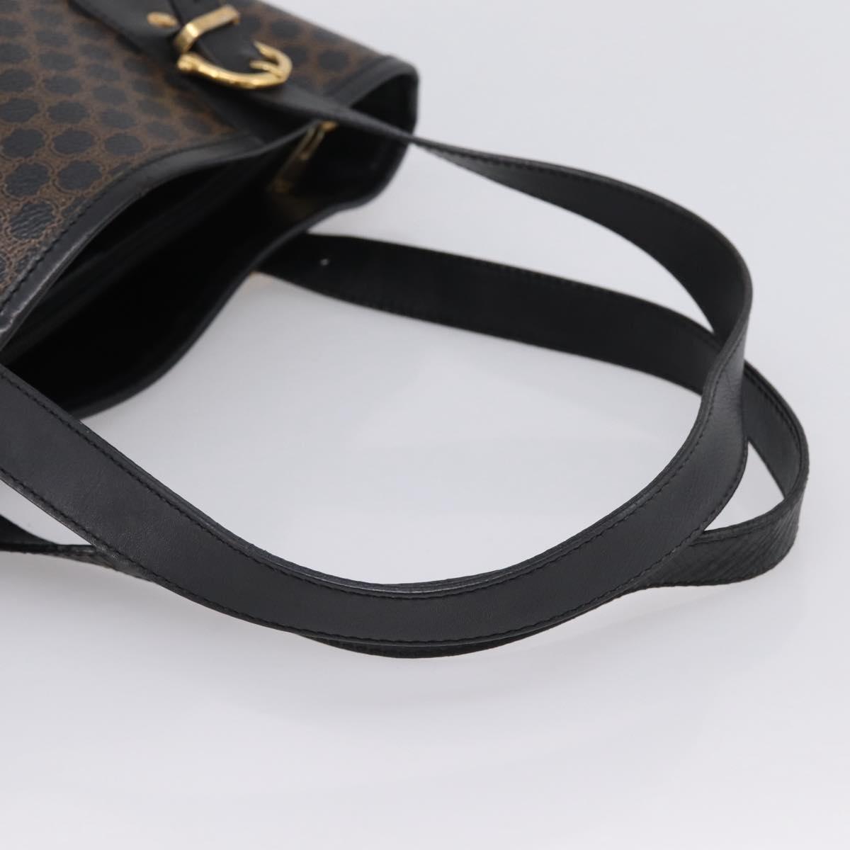 CELINE Macadam Tote Bag PVC Leather Black Gold Tone Auth 202222A