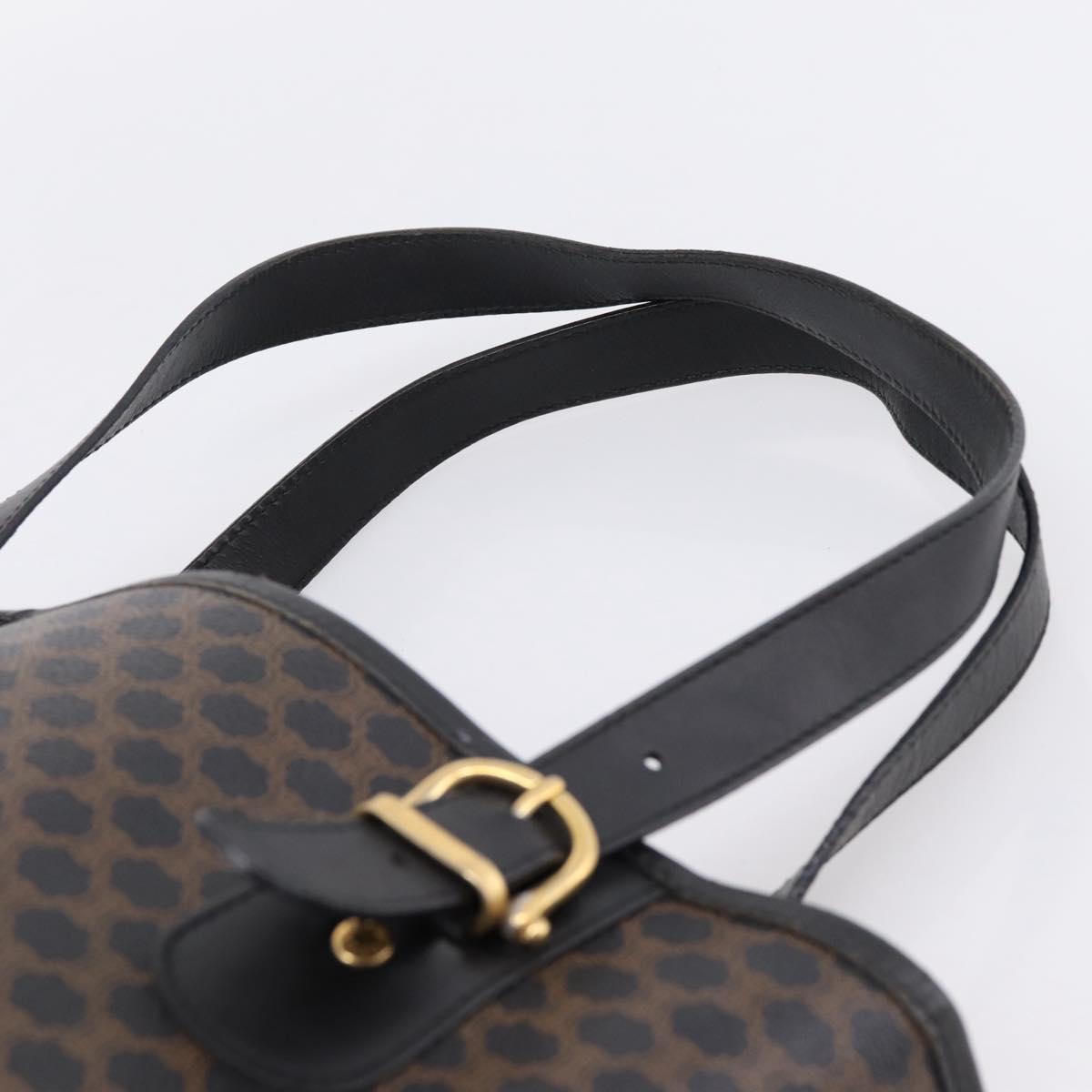 CELINE Macadam Tote Bag PVC Leather Black Gold Tone Auth 202222A