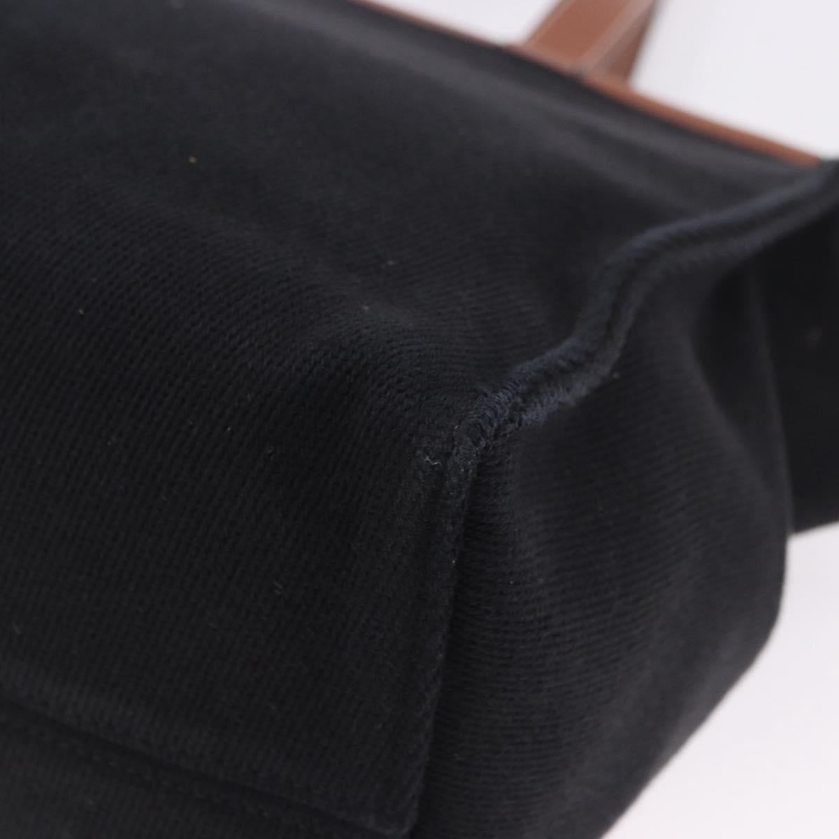 LOEWE Cushion Tote Bag Canvas Black Brown Auth 202225A