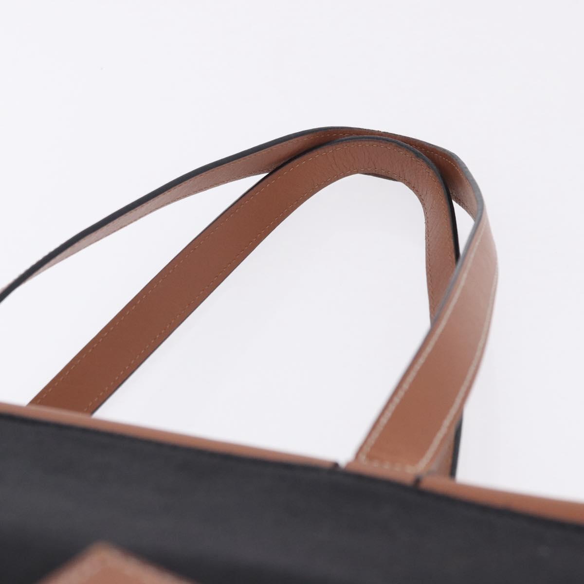 LOEWE Cushion Tote Bag Canvas Black Brown Auth 202225A