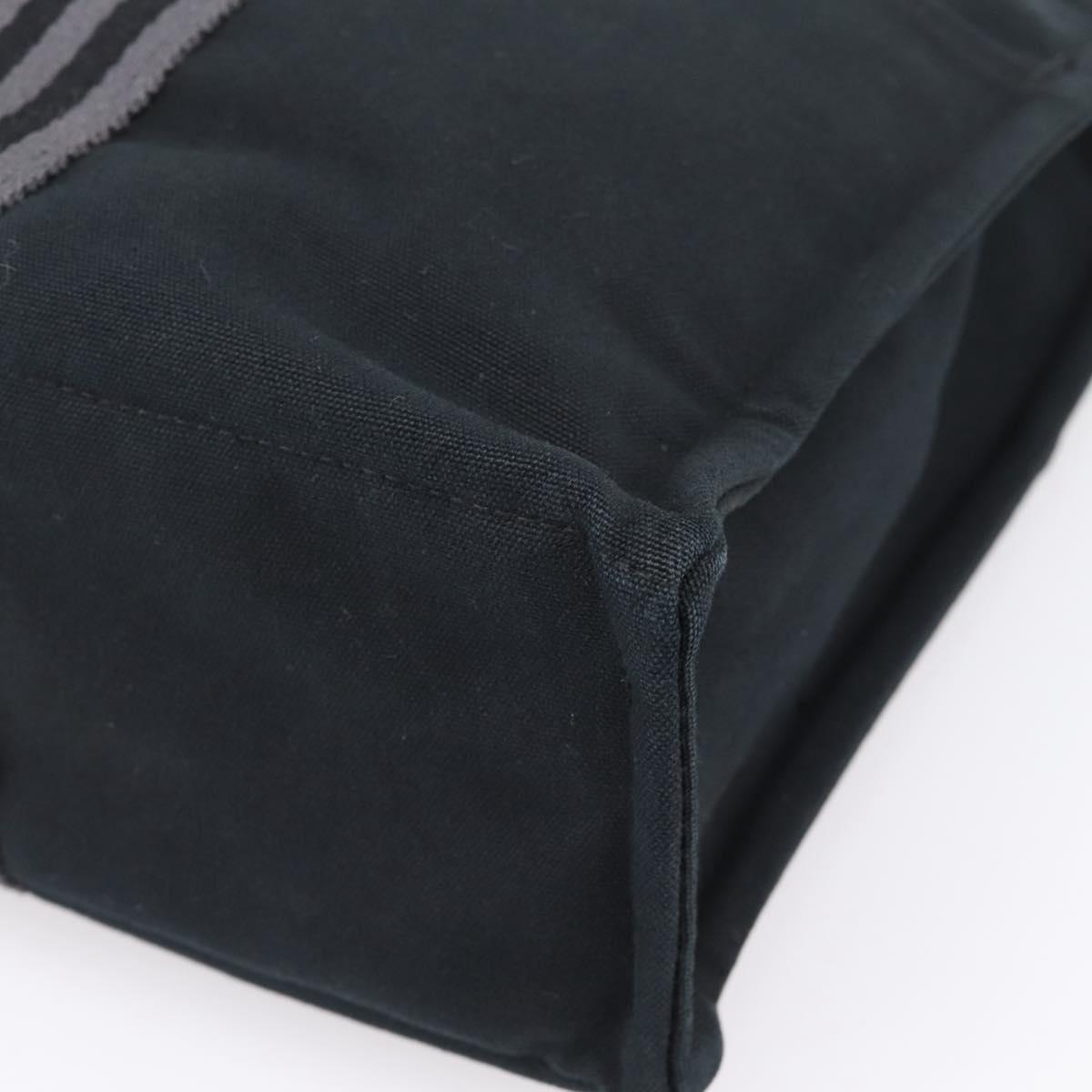 HERMES Fourre Tout MM Hand Bag Canvas Black Silver Auth 202228A
