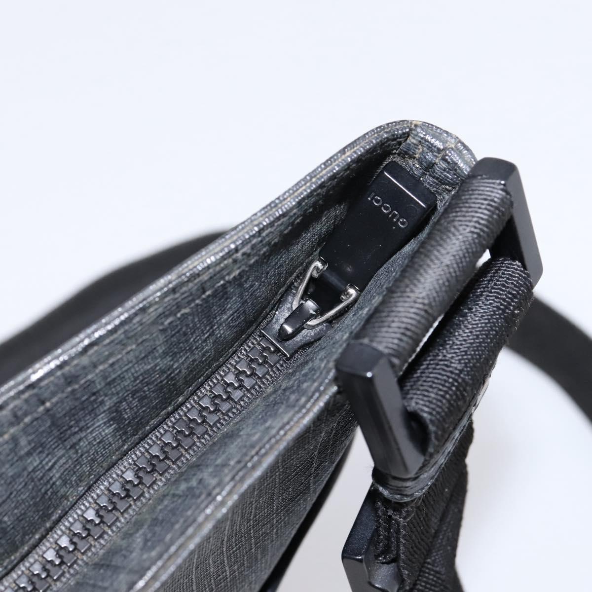 GUCCI GG Supreme Shoulder Bag PVC Black Silver 162904 Auth 202229A