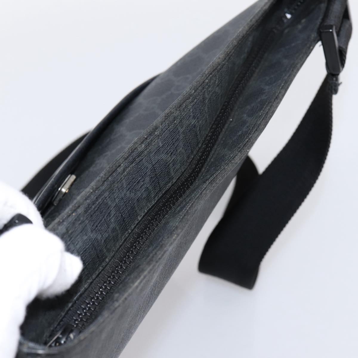 GUCCI GG Supreme Shoulder Bag PVC Black Silver 162904 Auth 202229A