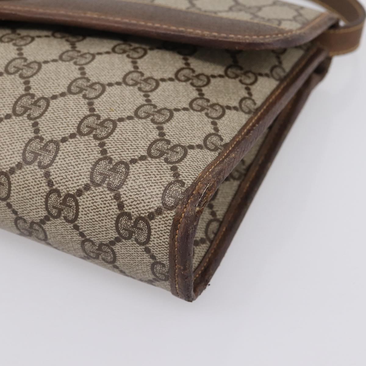 GUCCI GG Supreme Shoulder Bag PVC Beige Gold Tone 004 161 0670 Auth 202231