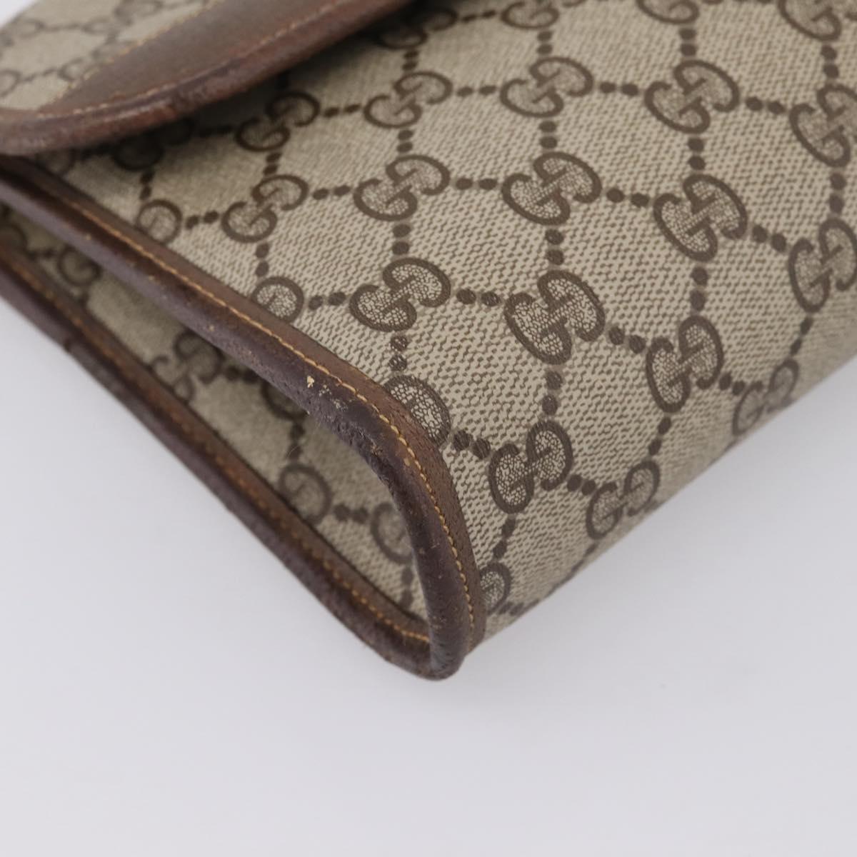 GUCCI GG Supreme Shoulder Bag PVC Beige Gold Tone 004 161 0670 Auth 202231