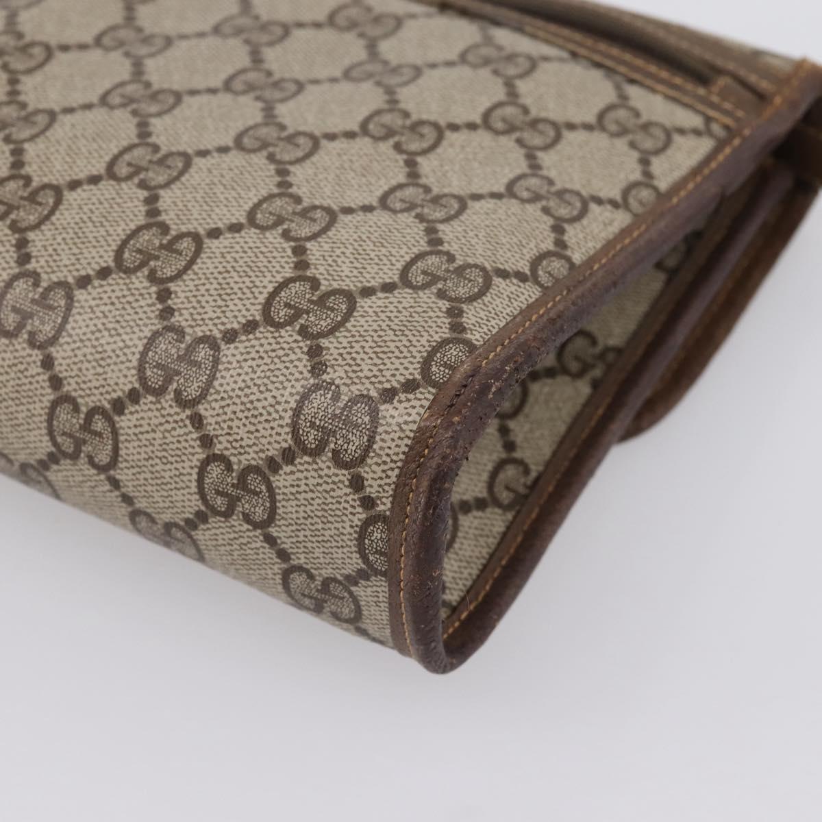 GUCCI GG Supreme Shoulder Bag PVC Beige Gold Tone 004 161 0670 Auth 202231