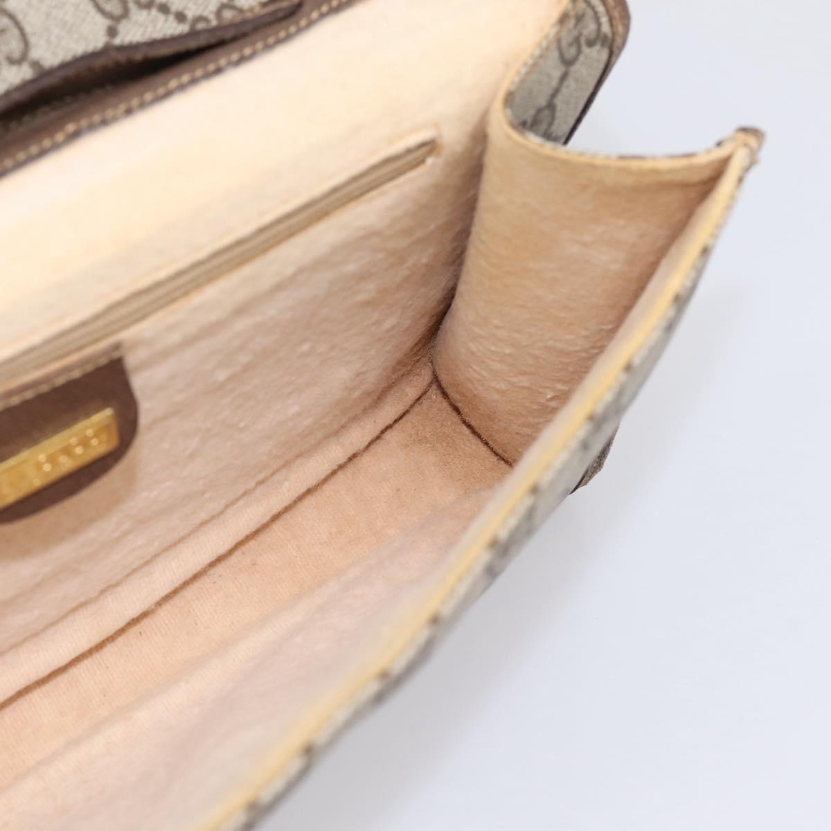 GUCCI GG Supreme Shoulder Bag PVC Beige Gold Tone 004 161 0670 Auth 202231