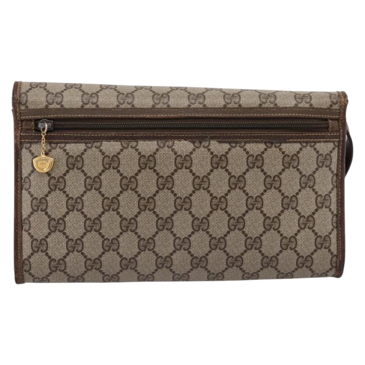 GUCCI GG Supreme Shoulder Bag PVC Beige Gold Tone 004 161 0670 Auth 202231