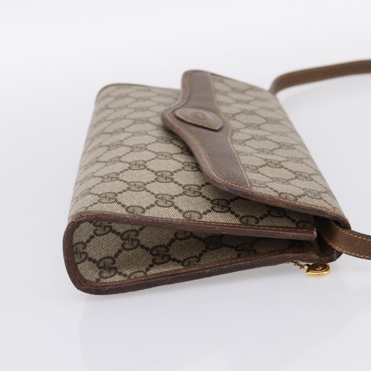 GUCCI GG Supreme Shoulder Bag PVC Beige Gold Tone 004 161 0670 Auth 202231