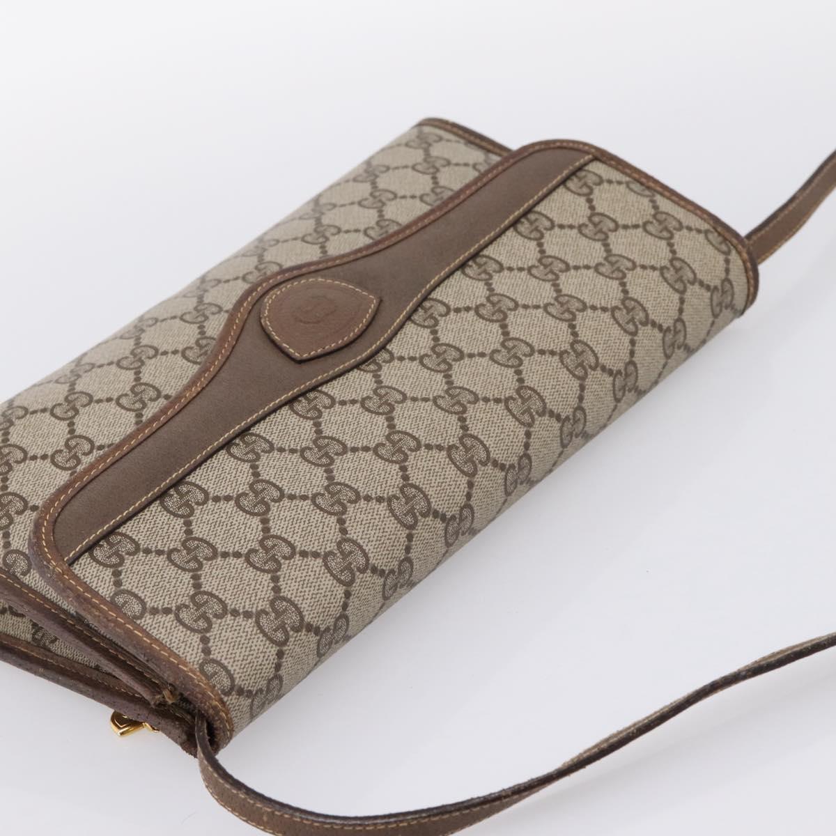 GUCCI GG Supreme Shoulder Bag PVC Beige Gold Tone 004 161 0670 Auth 202231