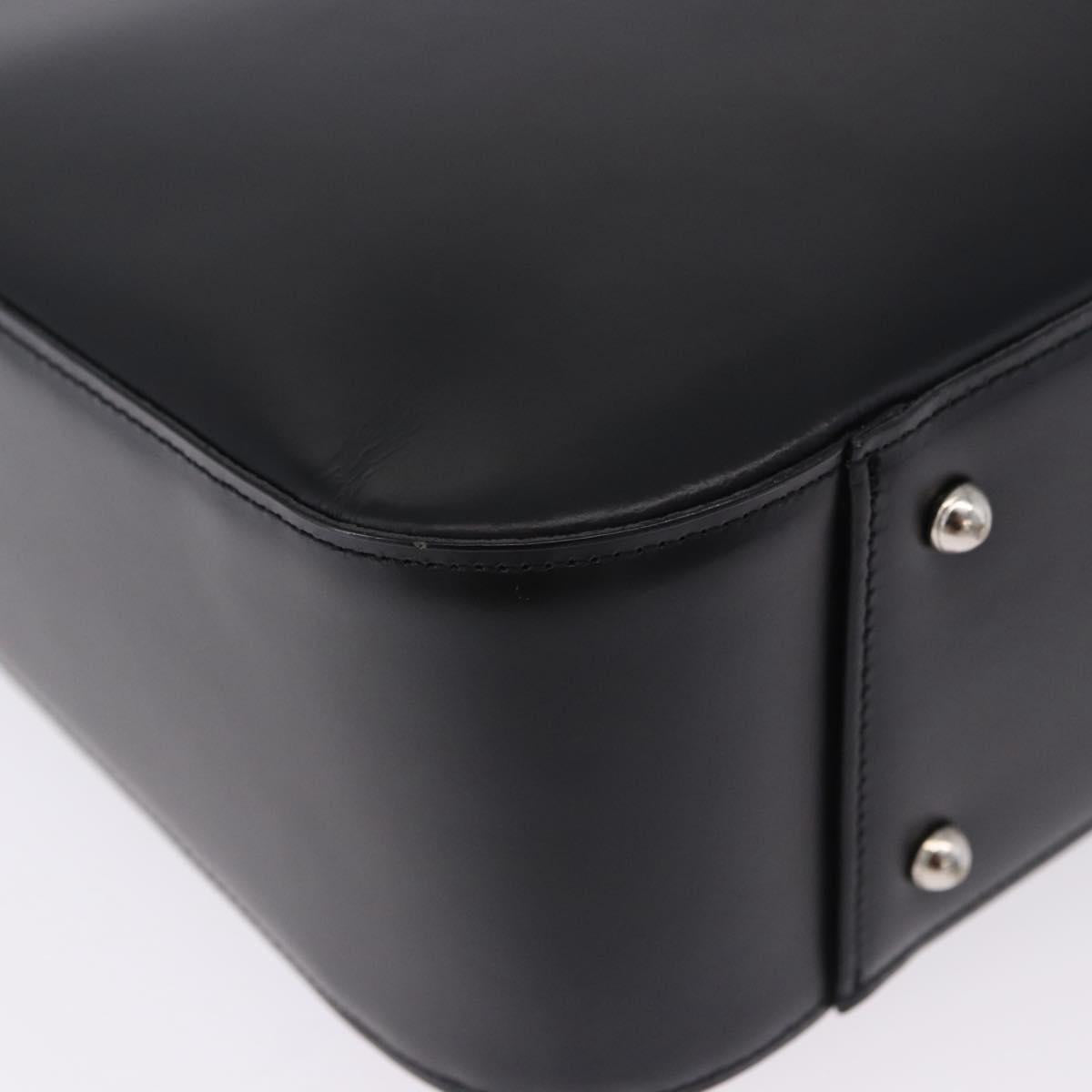 Burberrys Nova Check Hand Bag Leather Black Beige Auth 202233