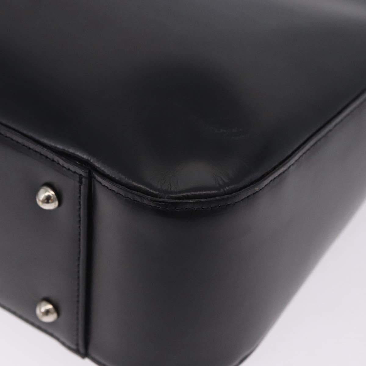 Burberrys Nova Check Hand Bag Leather Black Beige Auth 202233