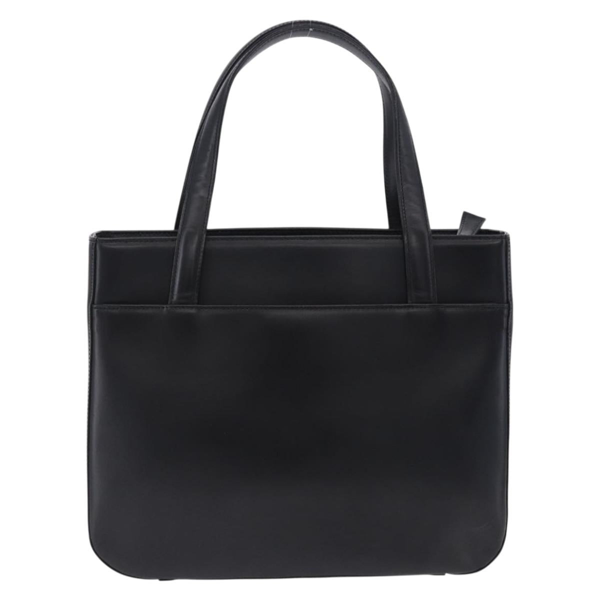 Burberrys Nova Check Hand Bag Leather Black Beige Auth 202233