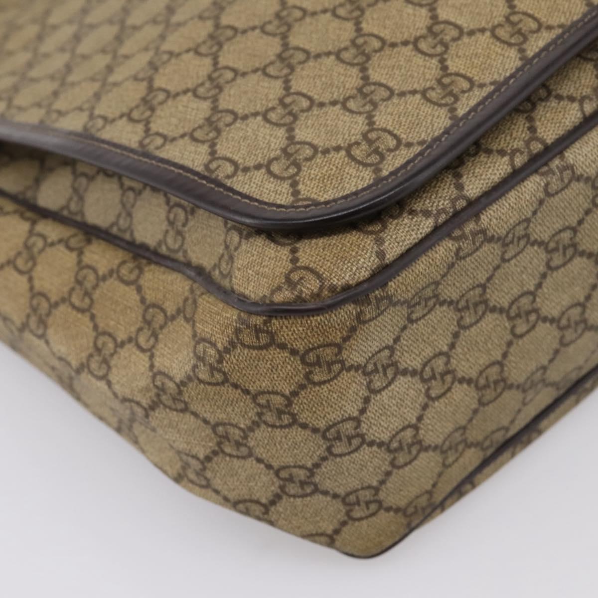 GUCCI GG Supreme Shoulder Bag PVC Beige 222291 Auth 202237