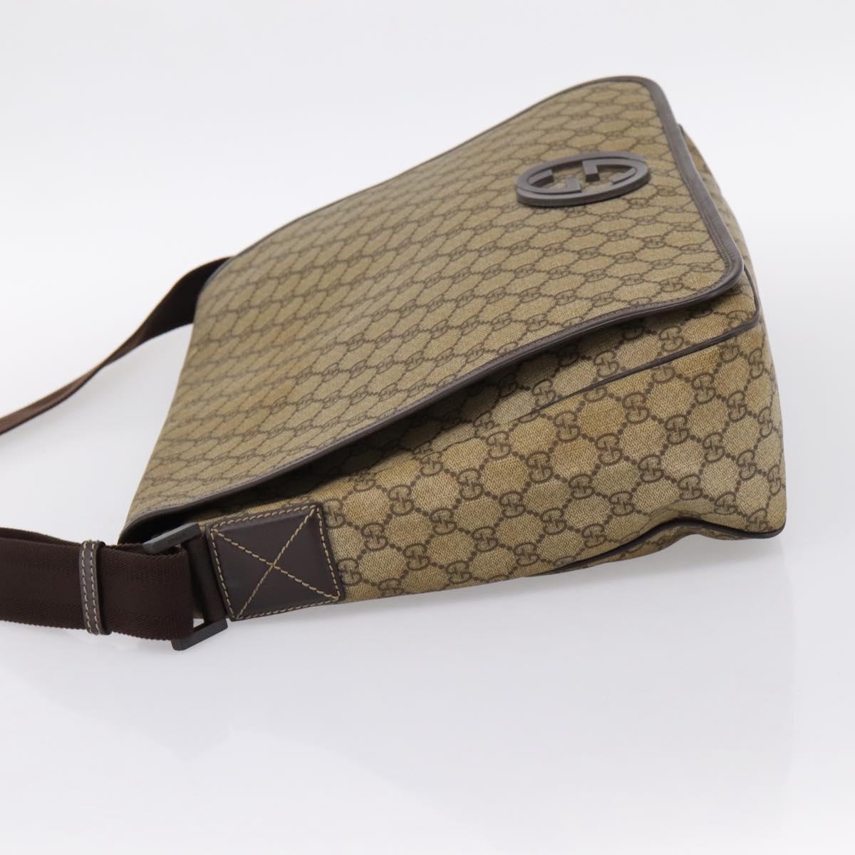GUCCI GG Supreme Shoulder Bag PVC Beige 222291 Auth 202237