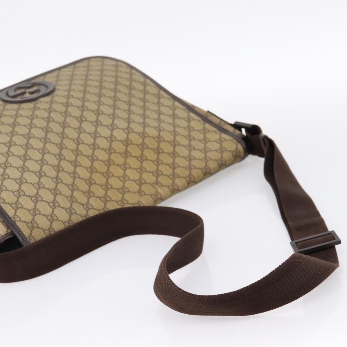 GUCCI GG Supreme Shoulder Bag PVC Beige 222291 Auth 202237