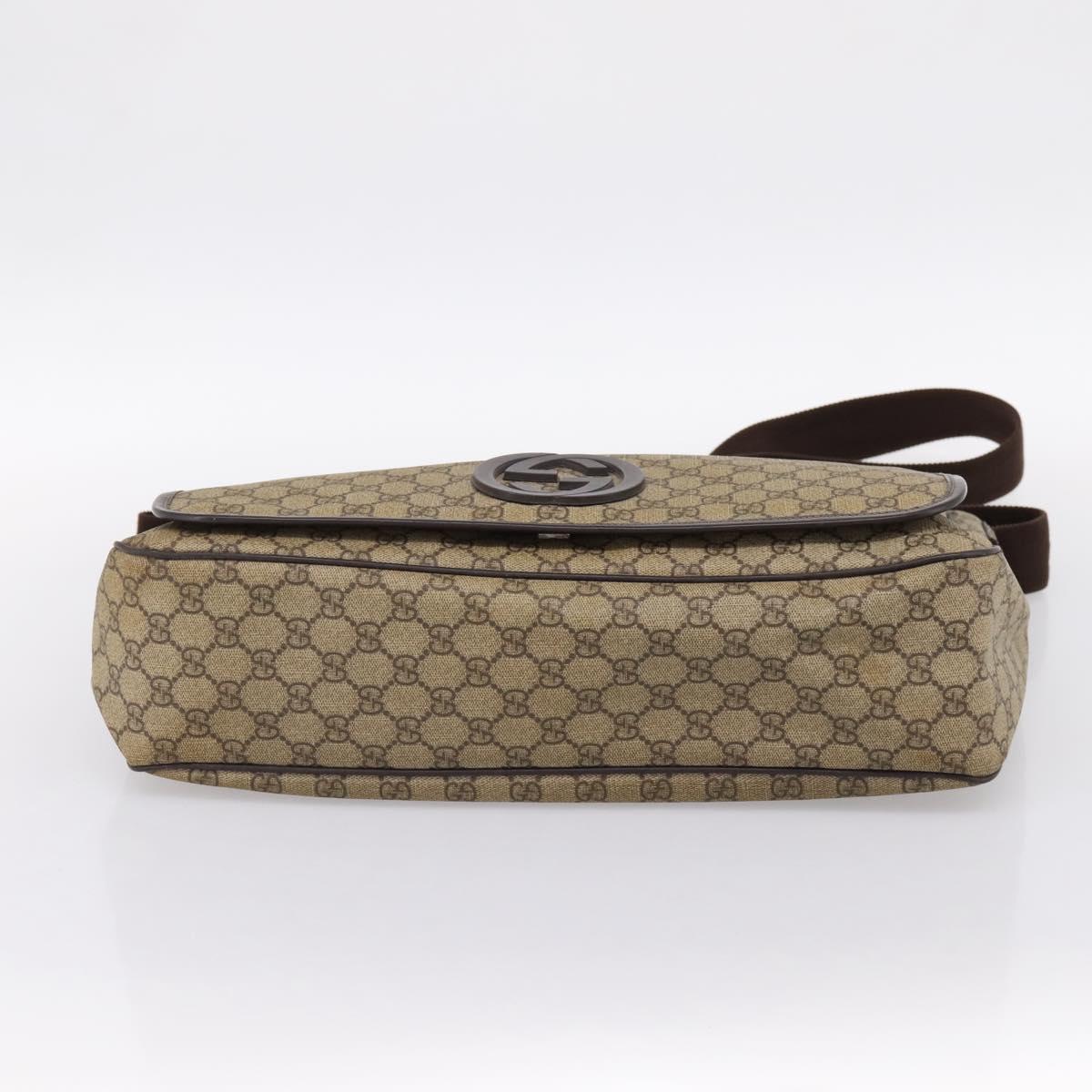 GUCCI GG Supreme Shoulder Bag PVC Beige 222291 Auth 202237