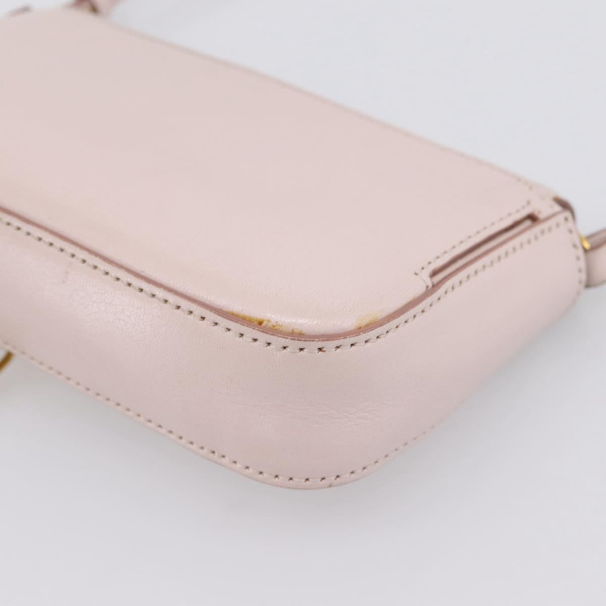 GIVENCHY Shoulder Bag Leather Pink Gold Tone Auth 202242A
