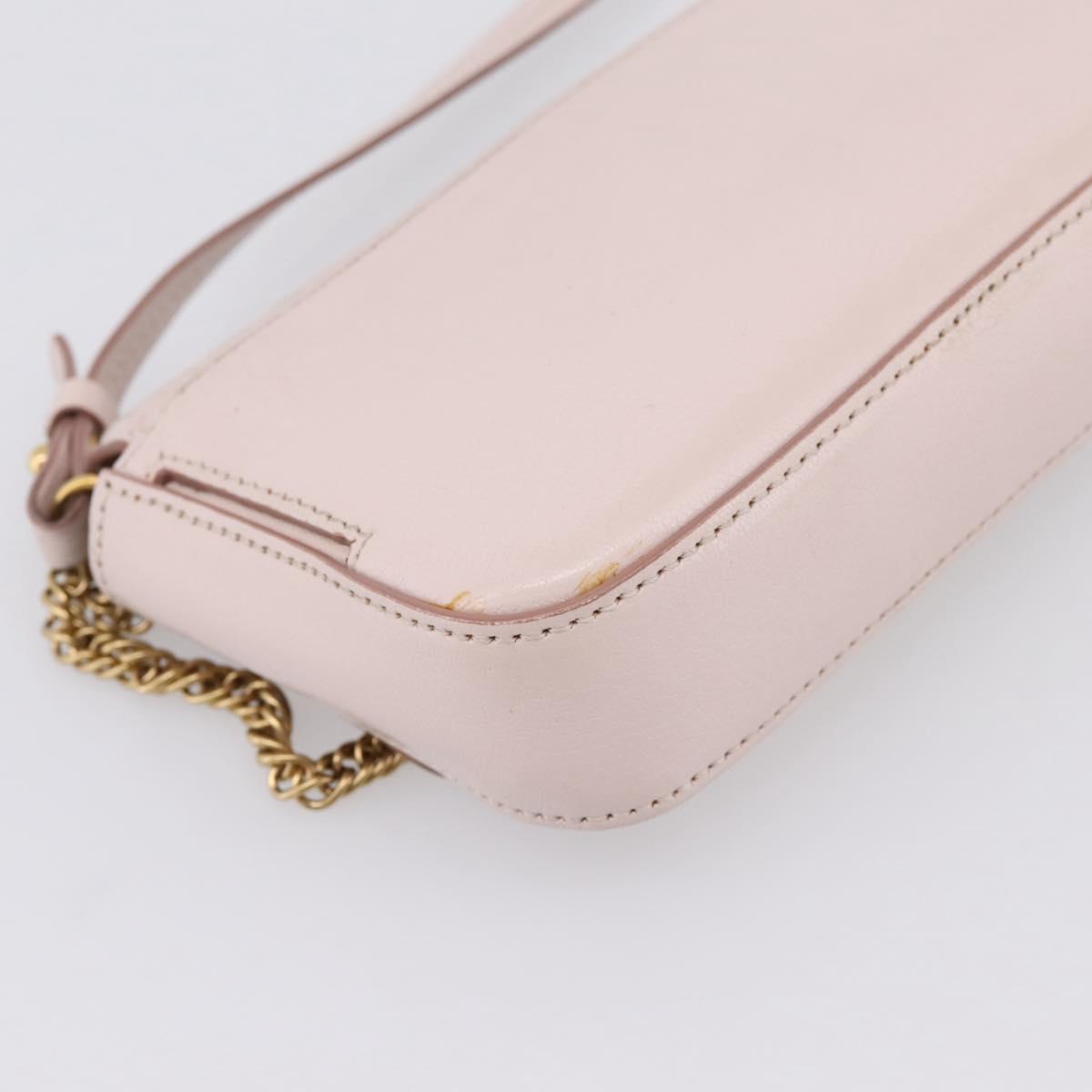 GIVENCHY Shoulder Bag Leather Pink Gold Tone Auth 202242A