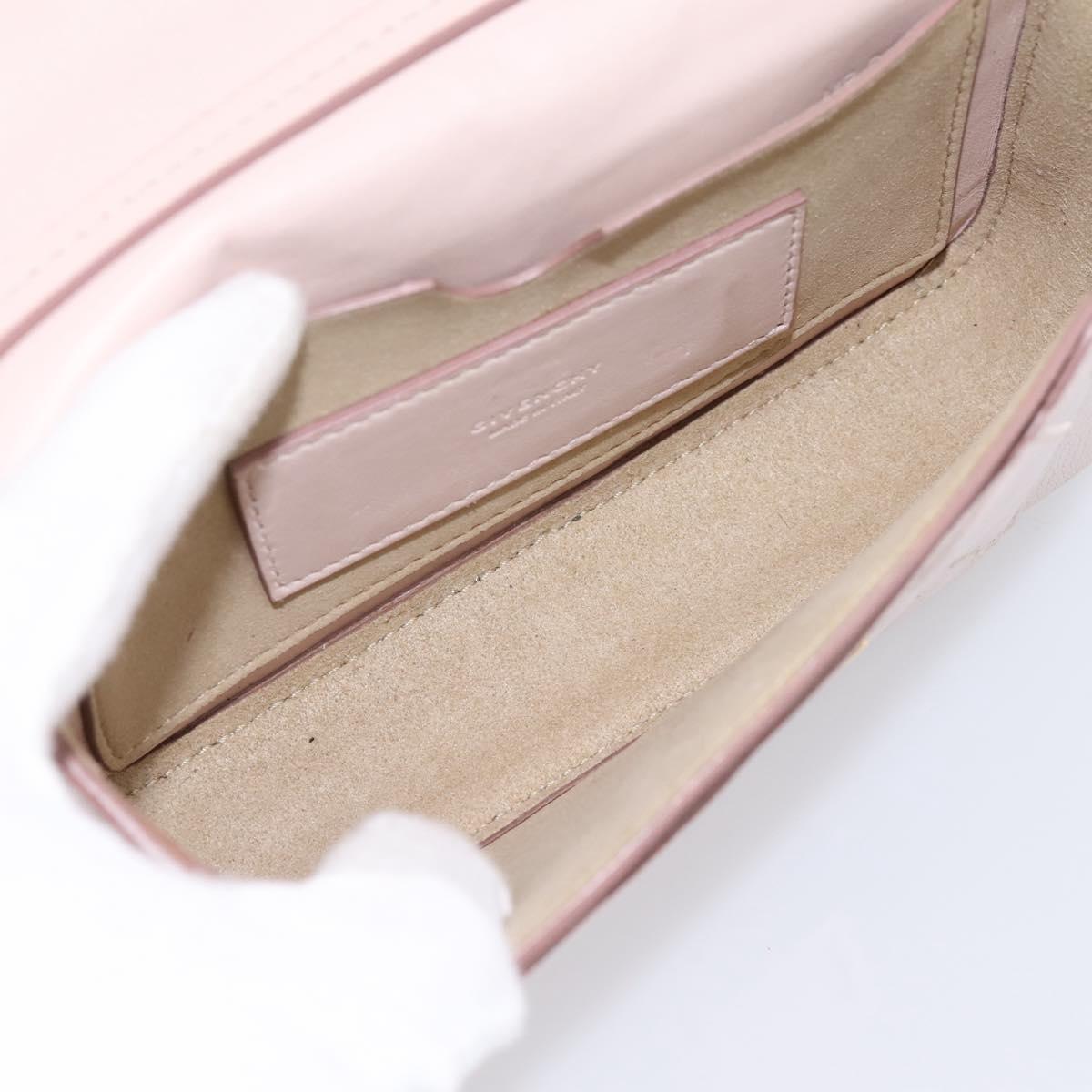 GIVENCHY Shoulder Bag Leather Pink Gold Tone Auth 202242A