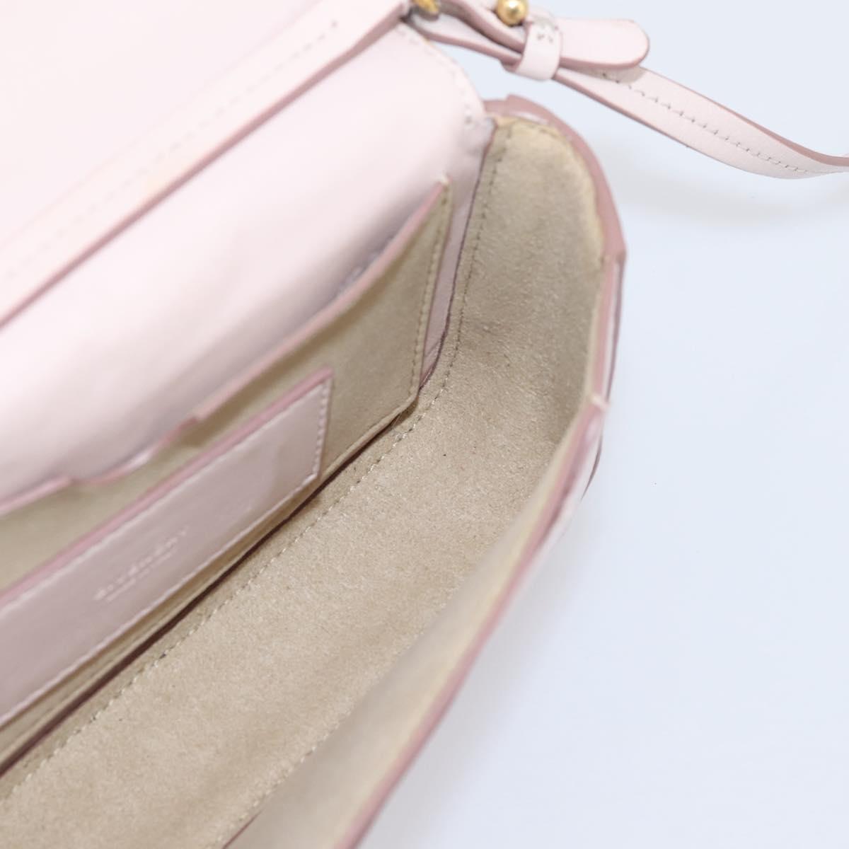 GIVENCHY Shoulder Bag Leather Pink Gold Tone Auth 202242A