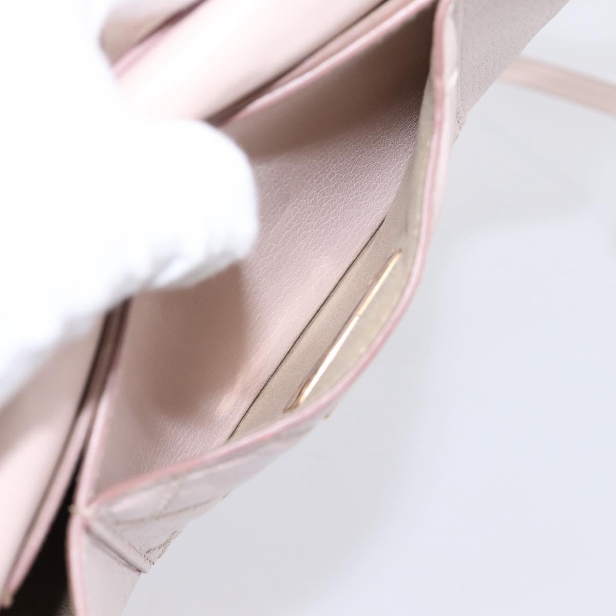 GIVENCHY Shoulder Bag Leather Pink Gold Tone Auth 202242A
