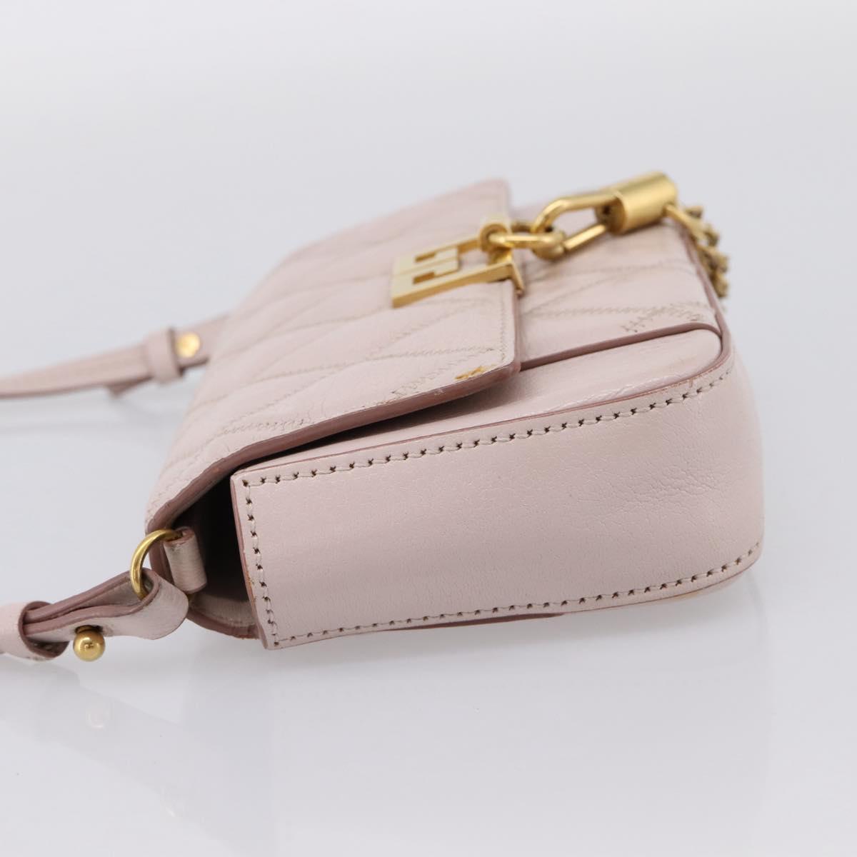 GIVENCHY Shoulder Bag Leather Pink Gold Tone Auth 202242A
