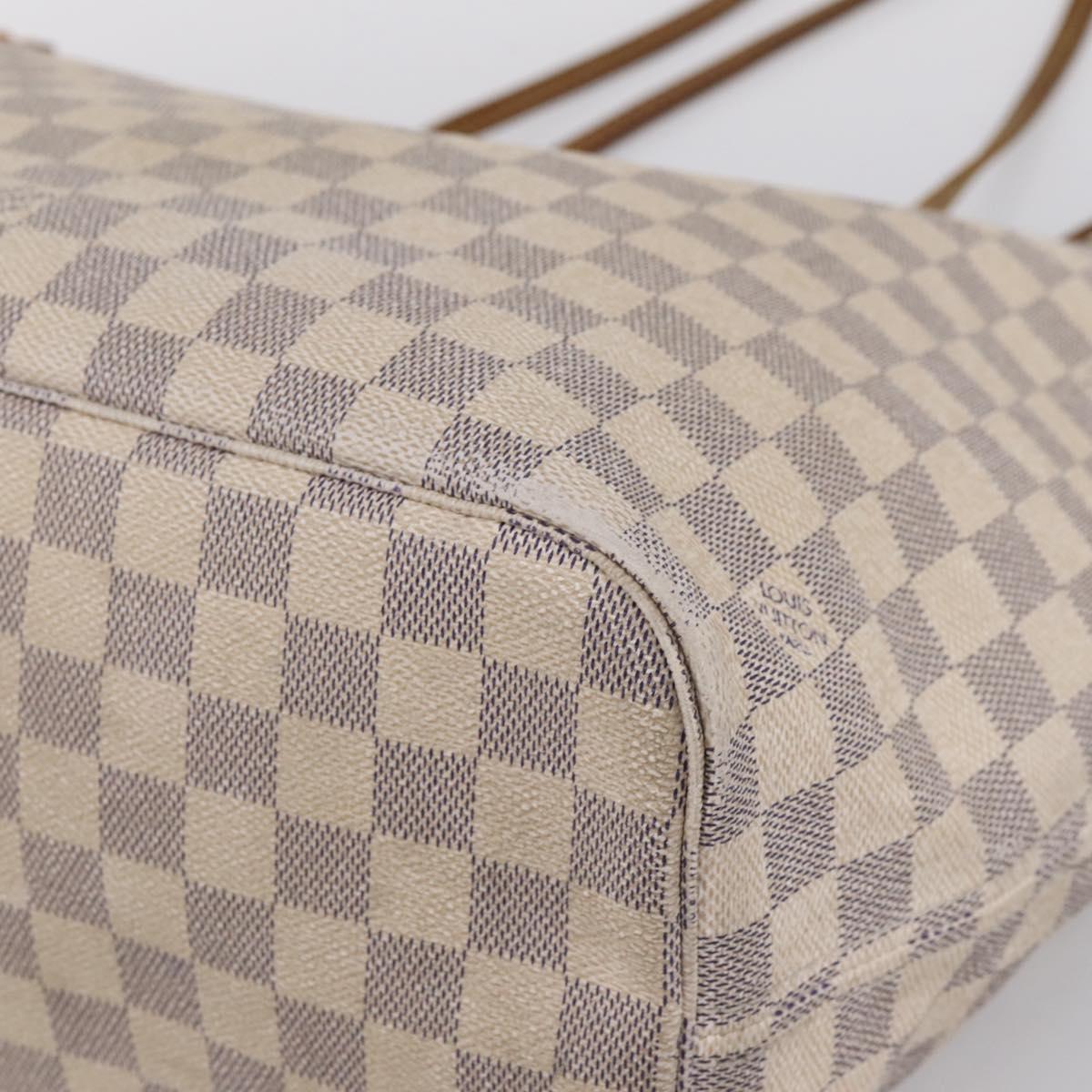 LOUIS VUITTON Damier Azur Neverfull MM Tote Bag N41605 LV Auth 202243