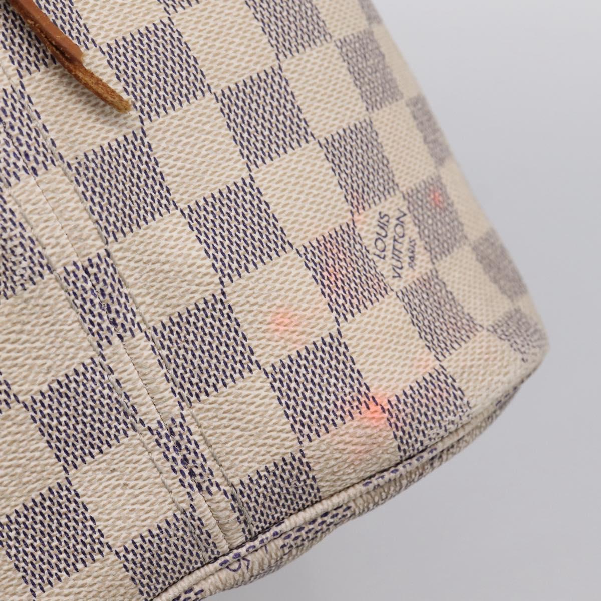 LOUIS VUITTON Damier Azur Neverfull MM Tote Bag N41605 LV Auth 202243