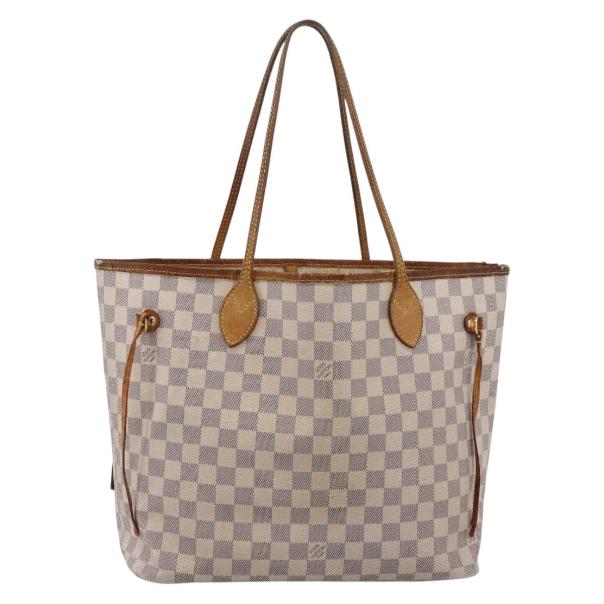 LOUIS VUITTON Damier Azur Neverfull MM Tote Bag N41605 LV Auth 202243