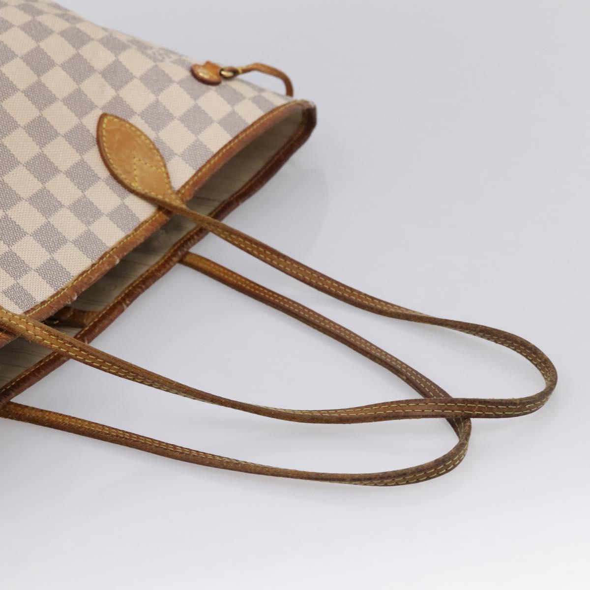 LOUIS VUITTON Damier Azur Neverfull MM Tote Bag N41605 LV Auth 202243