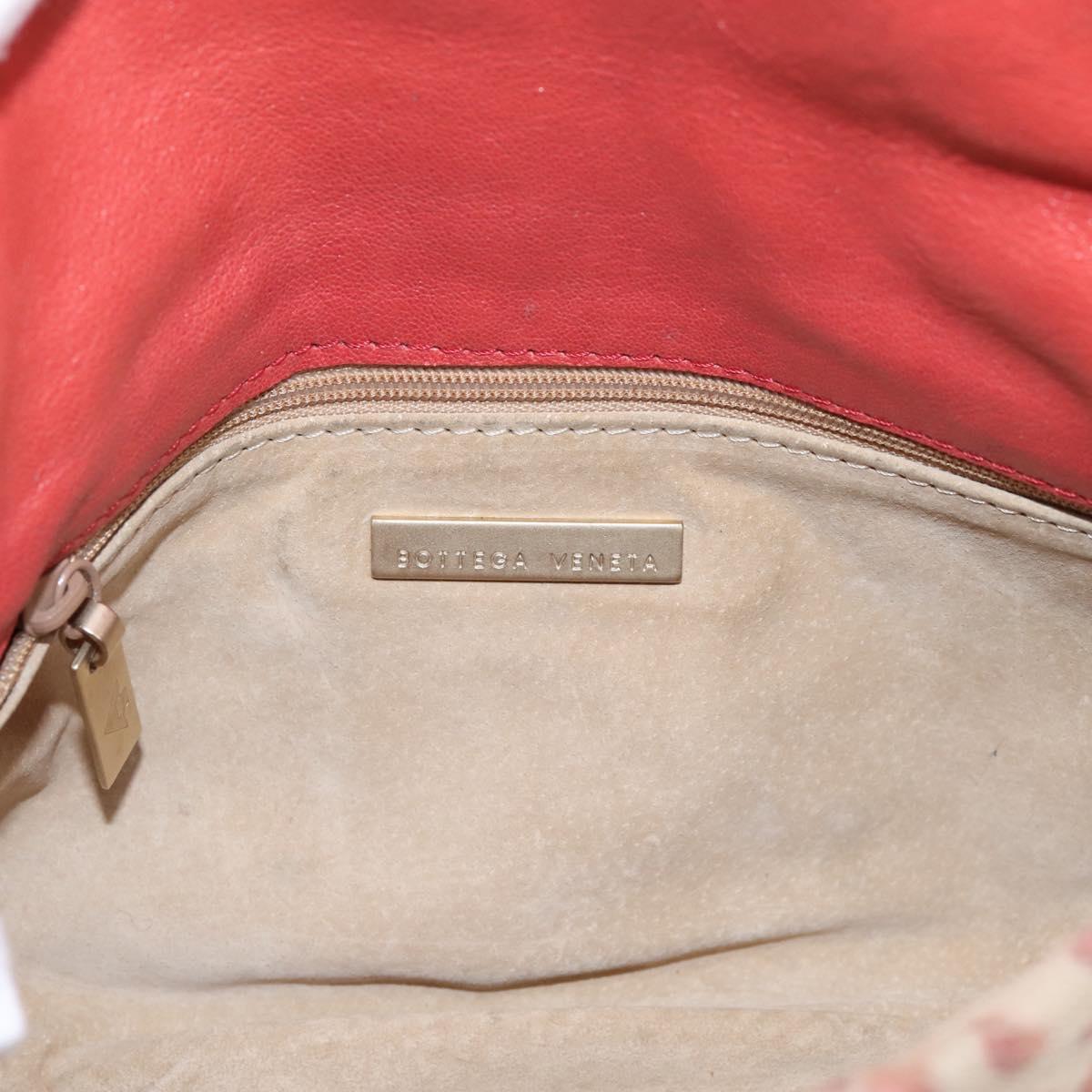 BOTTEGA VENETA Shoulder Bag Harako leather Beige Red Auth 202244