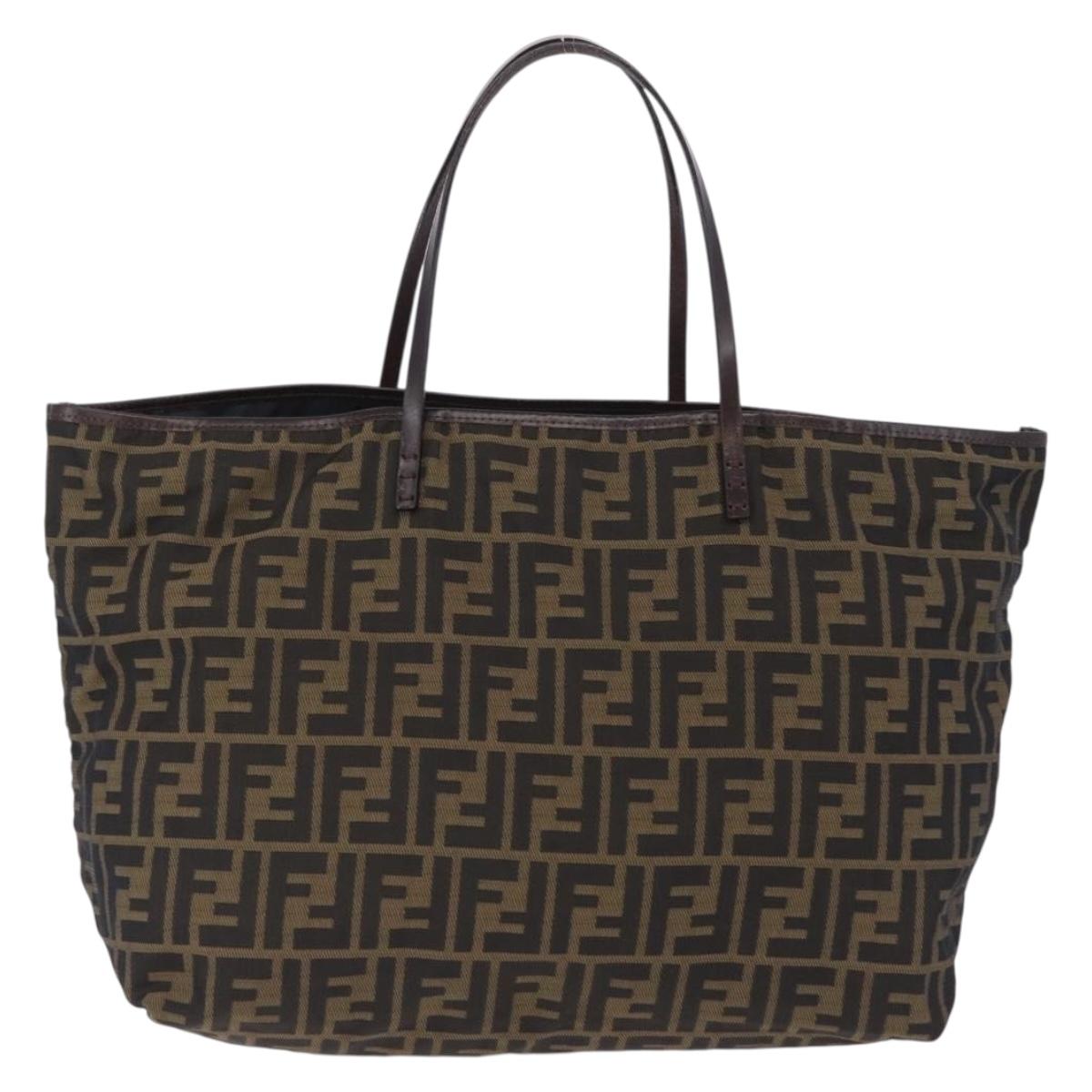 FENDI Zucca Canvas Tote Bag Brown Auth 202245A