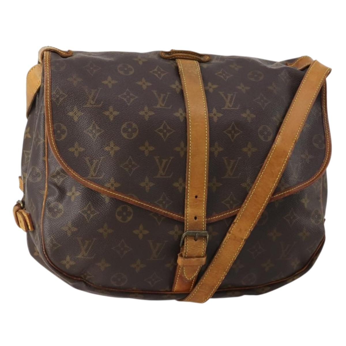 LOUIS VUITTON Monogram Saumur 35 Shoulder Bag M42254 LV Auth 202248