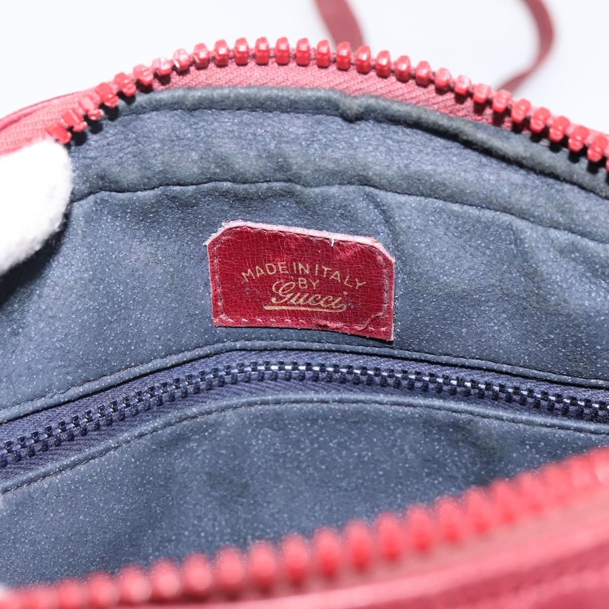 GUCCI Horsebit Shoulder Bag Canvas Navy Gold Tone Auth 202249