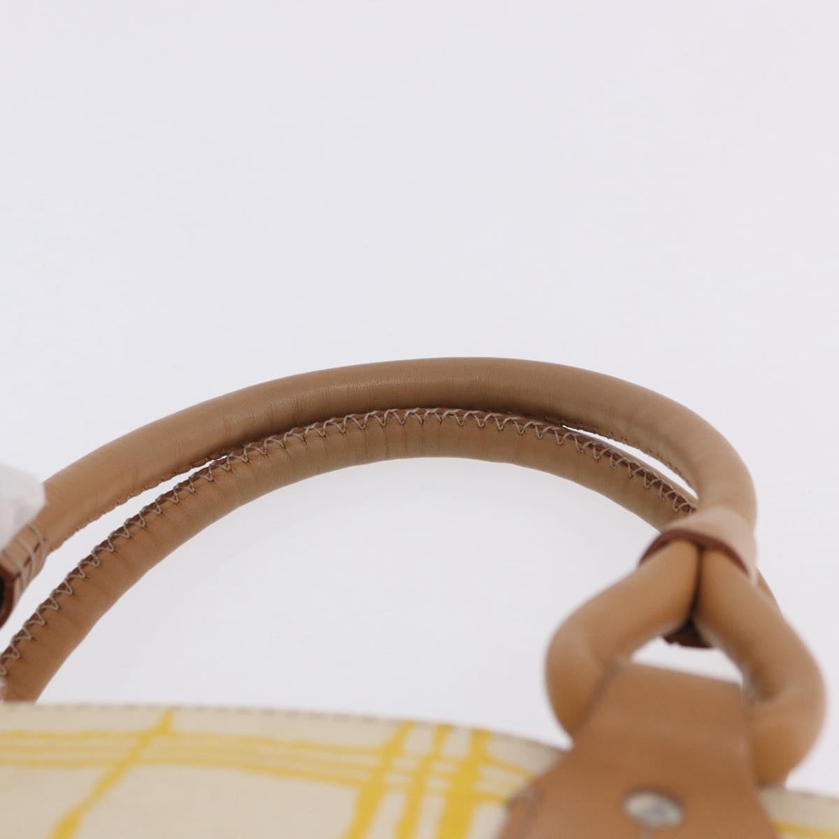 BURBERRY Hand Bag Canvas Yellow Beige Auth 202250A